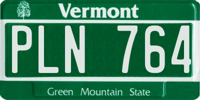 VT license plate PLN764