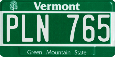 VT license plate PLN765