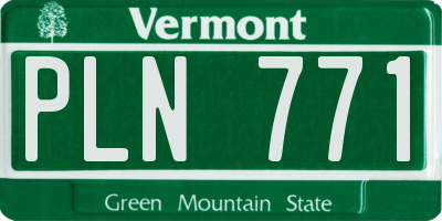 VT license plate PLN771