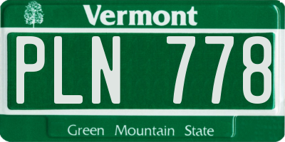 VT license plate PLN778