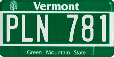 VT license plate PLN781