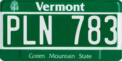 VT license plate PLN783