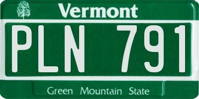 VT license plate PLN791