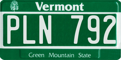 VT license plate PLN792