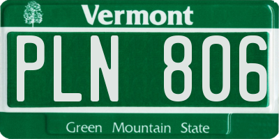 VT license plate PLN806