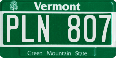 VT license plate PLN807
