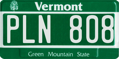 VT license plate PLN808