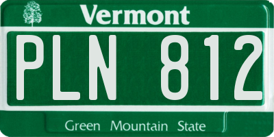 VT license plate PLN812