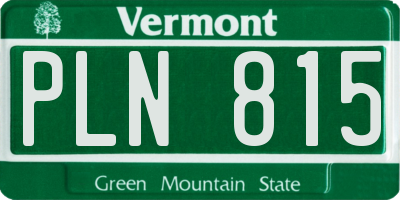 VT license plate PLN815