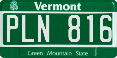 VT license plate PLN816