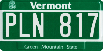 VT license plate PLN817