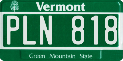 VT license plate PLN818