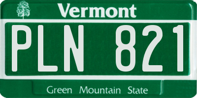 VT license plate PLN821