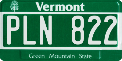VT license plate PLN822