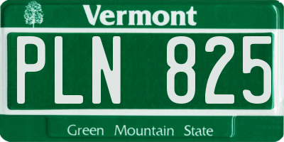 VT license plate PLN825