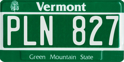 VT license plate PLN827