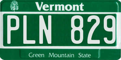 VT license plate PLN829
