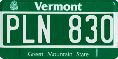 VT license plate PLN830