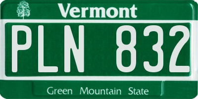 VT license plate PLN832