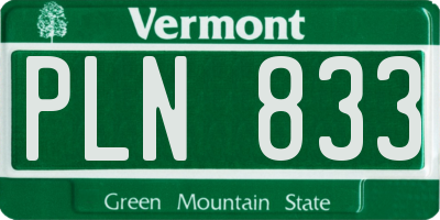 VT license plate PLN833