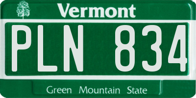 VT license plate PLN834