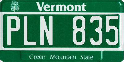 VT license plate PLN835