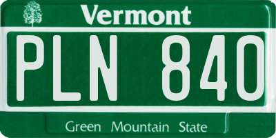 VT license plate PLN840
