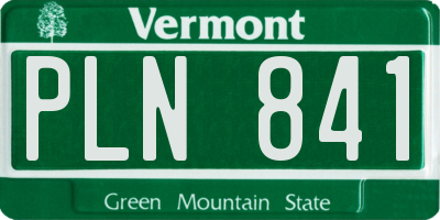 VT license plate PLN841