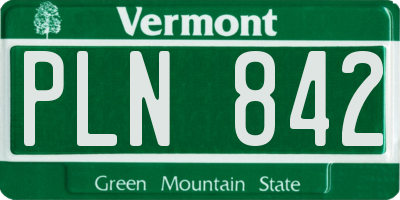 VT license plate PLN842