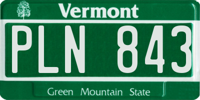 VT license plate PLN843