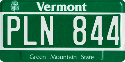 VT license plate PLN844
