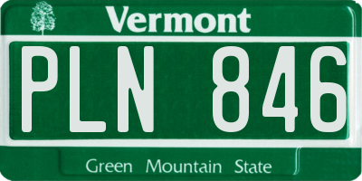 VT license plate PLN846