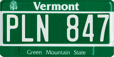 VT license plate PLN847