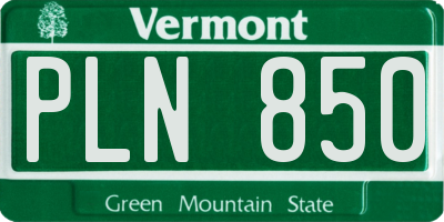 VT license plate PLN850