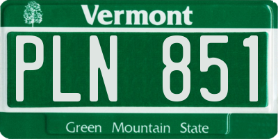 VT license plate PLN851