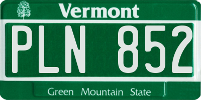 VT license plate PLN852