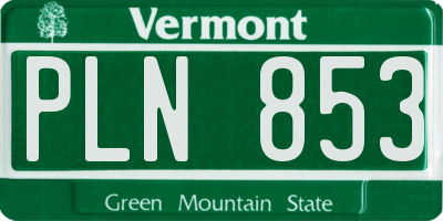 VT license plate PLN853
