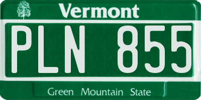 VT license plate PLN855