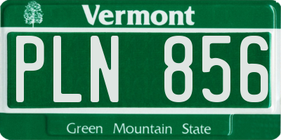 VT license plate PLN856