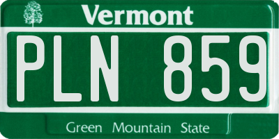 VT license plate PLN859