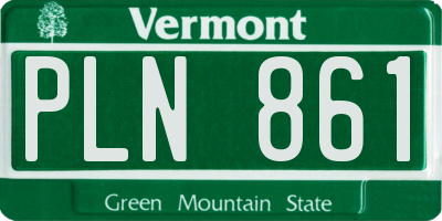 VT license plate PLN861