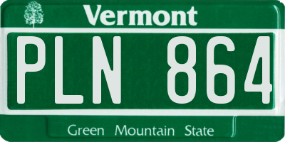 VT license plate PLN864