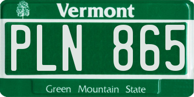VT license plate PLN865