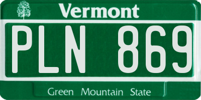 VT license plate PLN869