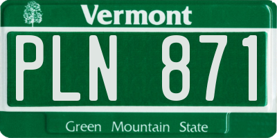 VT license plate PLN871