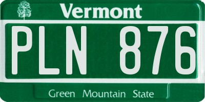 VT license plate PLN876