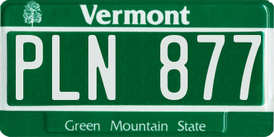 VT license plate PLN877