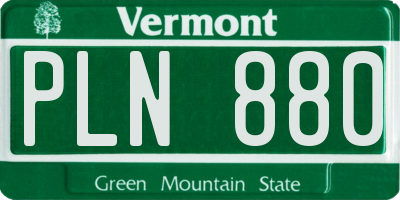VT license plate PLN880