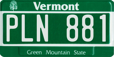 VT license plate PLN881