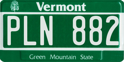 VT license plate PLN882